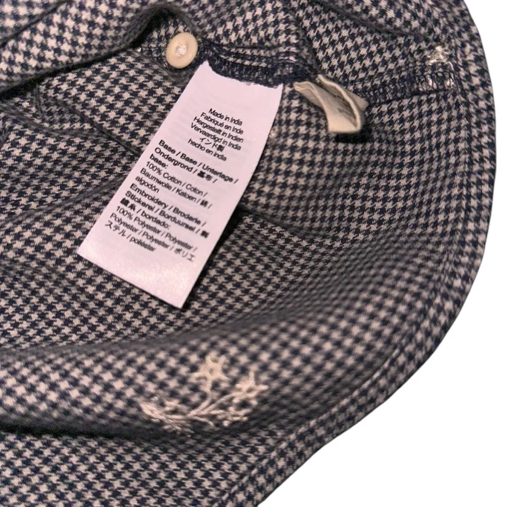 Madewell Black Gingham Floral Blouse S Embroidered Puff Sleeve Cottagecore Top